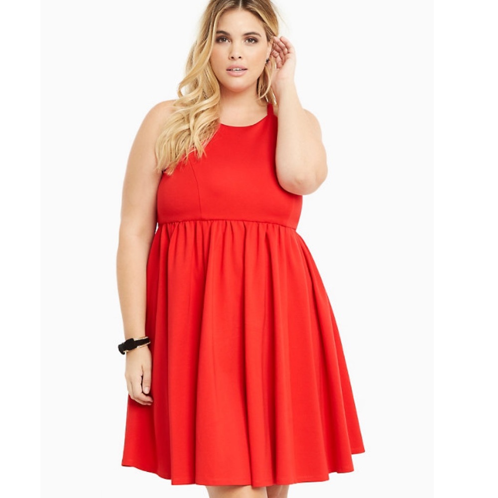 torrid Red Sleeveless Fit-and-Flare Dress
